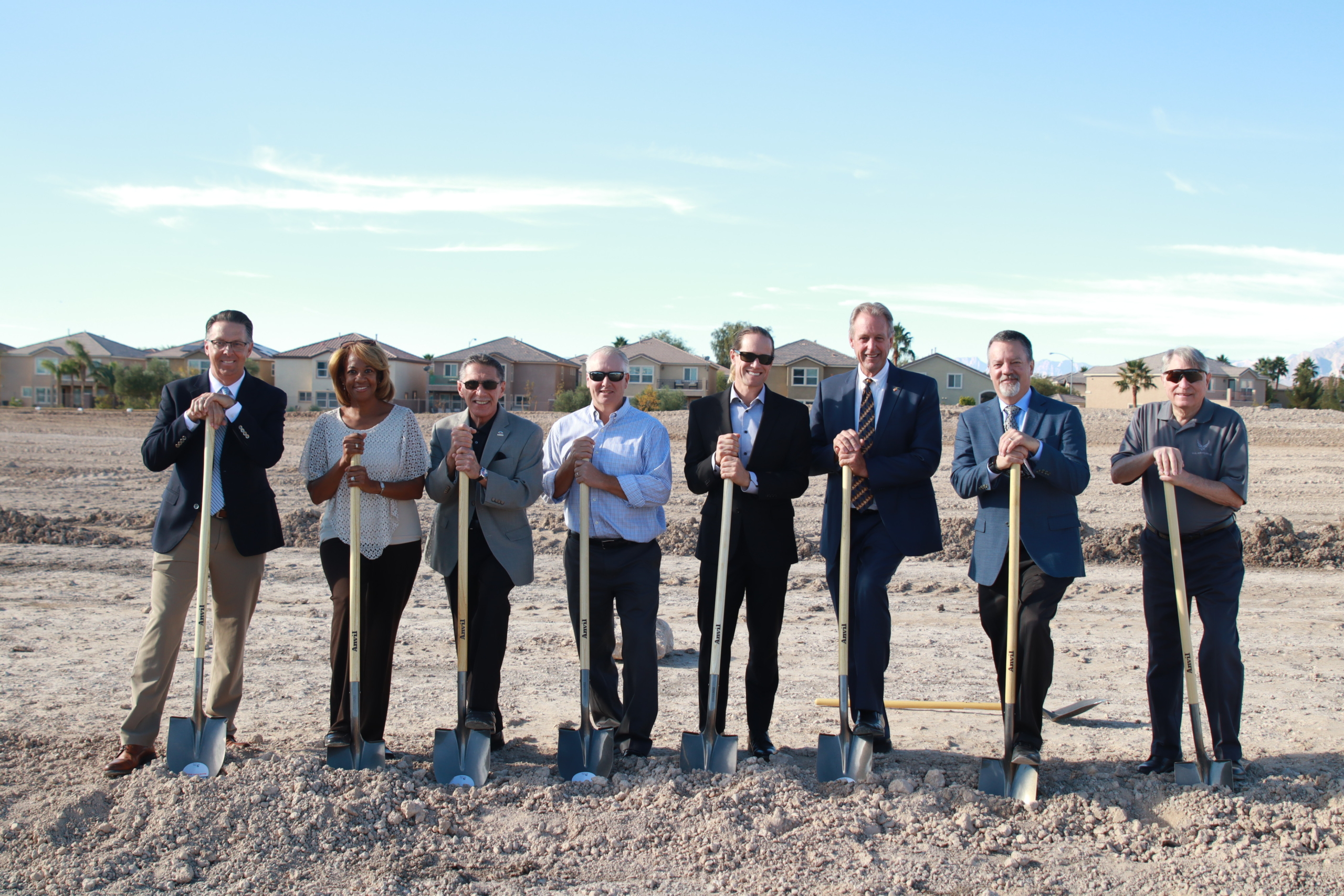 Local dignitaries and developers gathered for the groundbreaking for the Sync, a luxury apartment community in North Las Vegas.